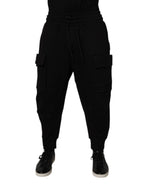 Authentic Designer Authentic Designer Dolce & Gabbana Black Cotton Men Cargo Jogger Sweatpants Pants