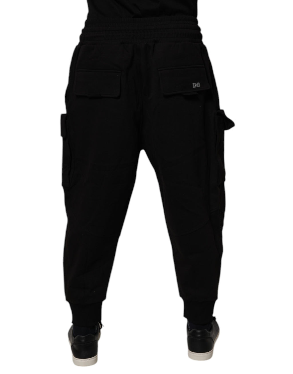 Authentic Designer Authentic Designer Dolce & Gabbana Black Cotton Men Cargo Jogger Sweatpants Pants