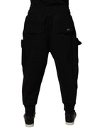 Authentic Designer Authentic Designer Dolce & Gabbana Black Cotton Men Cargo Jogger Sweatpants Pants