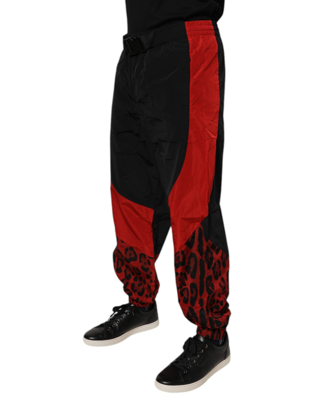 Authentic Designer Authentic Designer Dolce & Gabbana Black Red Leopard Jogger Sweatpants Pants