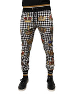 Authentic Designer Authentic Designer Dolce & Gabbana Multicolor Houndstooth Crown Men Sweatpants Pants