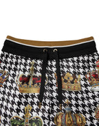 Authentic Designer Authentic Designer Dolce & Gabbana Multicolor Houndstooth Crown Men Sweatpants Pants