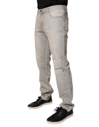 Dolce & Gabbana Light Gray Cotton Skinny Denim Jeans