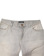 Dolce & Gabbana Light Gray Cotton Skinny Denim Jeans