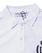 Dolce & Gabbana White Cotton Crown Collared Men Polo T-shirt