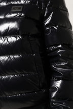 Dolce & Gabbana Black Logo Plaque Full Zip Puffer Jacket