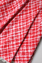 Dolce & Gabbana Red White High Waist A-line Above Knee Skirt