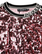 Dolce & Gabbana Pink DG Queen Sequin Pullover Sweater