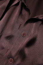 Dolce & Gabbana Brown Ascot Collar Long Sleeve Blouse Top