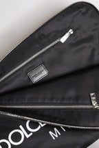 Dolce & Gabbana Black DG Milano Print Nylon Pouch Clutch Bag