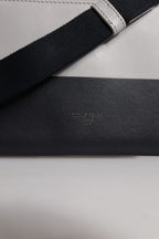 Dolce & Gabbana Black White Leather Logo Embossed Crossbody Bag