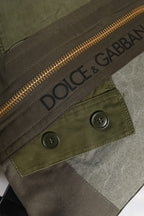 Dolce & Gabbana Military Green Patchwork Rucksack Backpack Bag