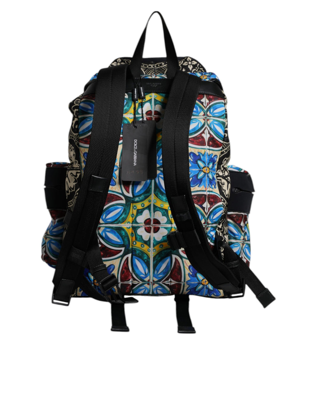 Dolce & Gabbana Multicolor Maiolica Print Nylon Backpack Bag