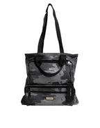 Dolce & Gabbana Black Camouflage Shoulder Strap Logo Plaque Bag