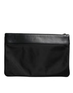 Dolce & Gabbana Multicolor Leopard Jacquard Print Logo Plaque Pouch Bag