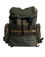 Dolce & Gabbana Military Green Patchwork School Backpack Bag