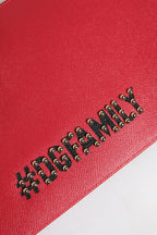 Dolce & Gabbana Red #DGFamily Embellished Leather Clutch Bag