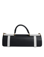 Dolce & Gabbana Blue White Calfskin Leather Crossbody Shoulder Bag