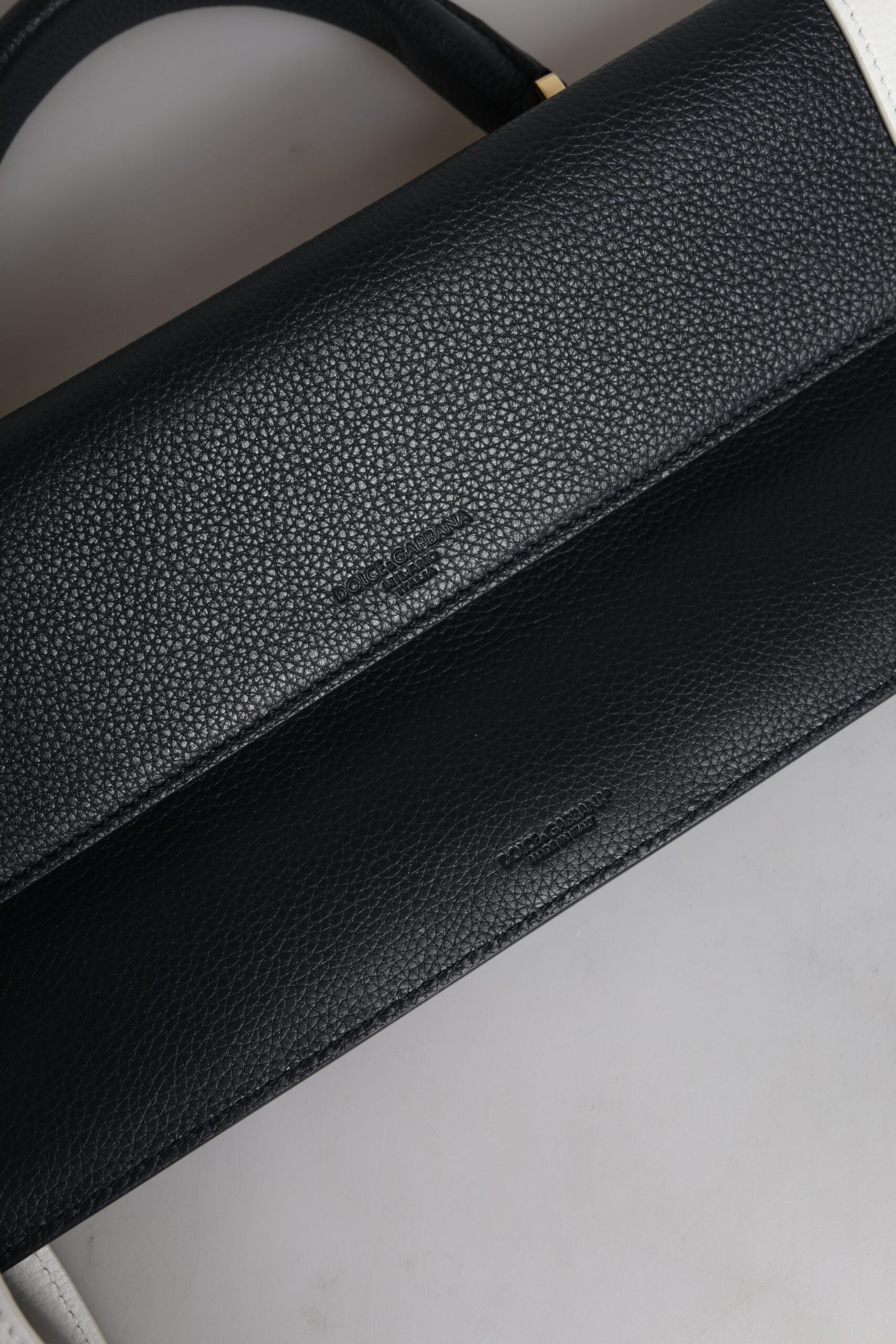 Dolce & Gabbana Blue White Calfskin Leather Crossbody Shoulder Bag