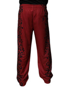 Authentic Designer Authentic Designer Dolce & Gabbana Red Leopard Print Polyester Men Jogger Pants