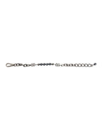 Dolce & Gabbana Silver Tone Chain Lobster Clasp Logo Gray Pearls Bracelet