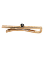 Dolce & Gabbana Black Sapphire Gold Tone Brass Tie Clip Bar