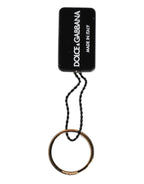 Dolce & Gabbana Gold Tone Brass Red Crystal DG Logo Ring