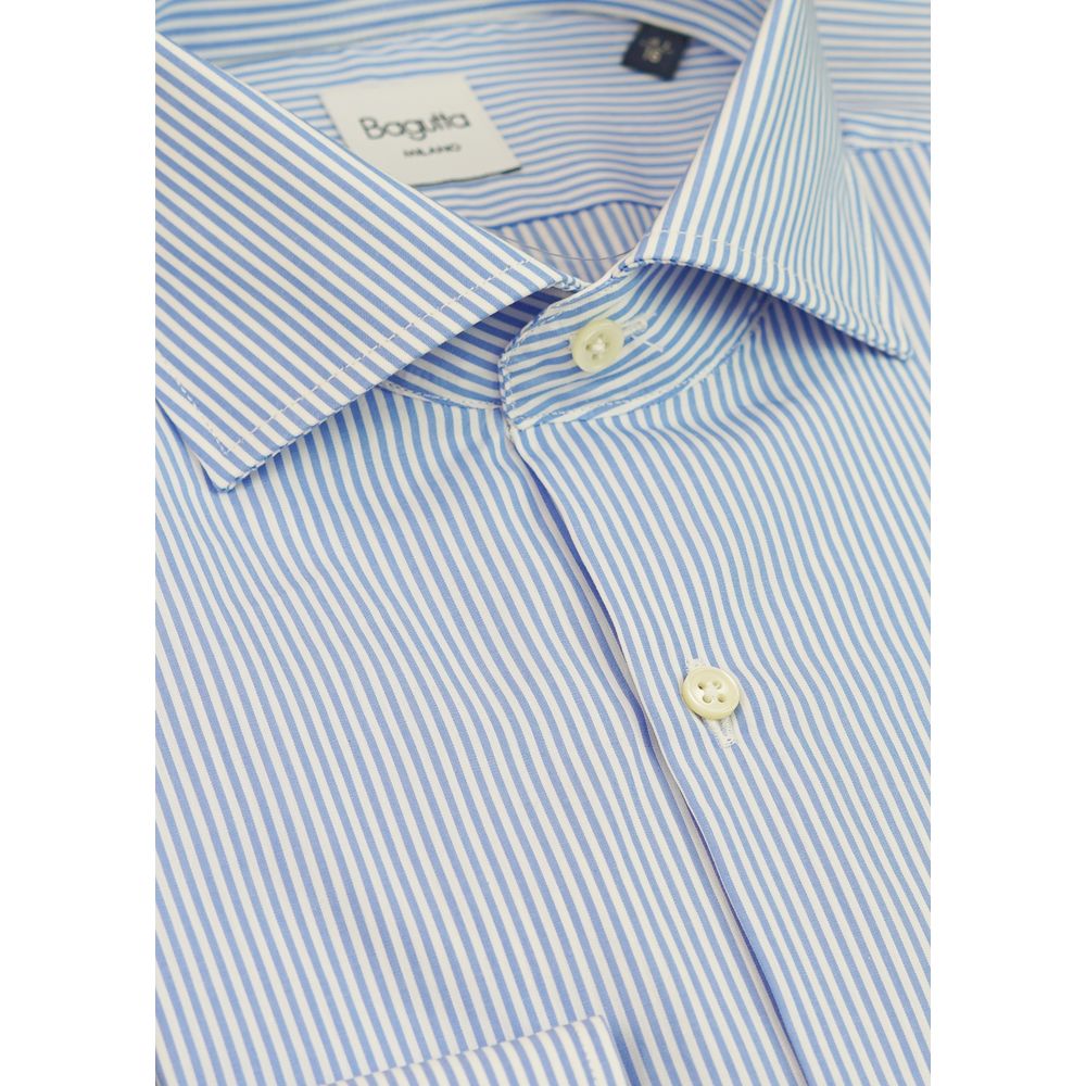 Bagutta Light Blue Cotton Men Shirt