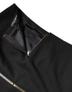 Dolce & Gabbana Black Virgin Wool High Waisted Mini Skirt