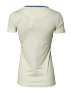Dolce & Gabbana Light Yellow Cotton Short Sleeve T-shirt