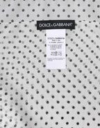 Dolce & Gabbana White Polka Dots Polyester Wrap Shawl Scarf