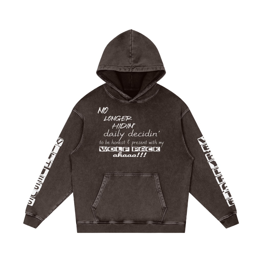Snow Washed Loose Cotton Hoodie