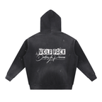 Vintage Washed Frayed Fleece Hoodie