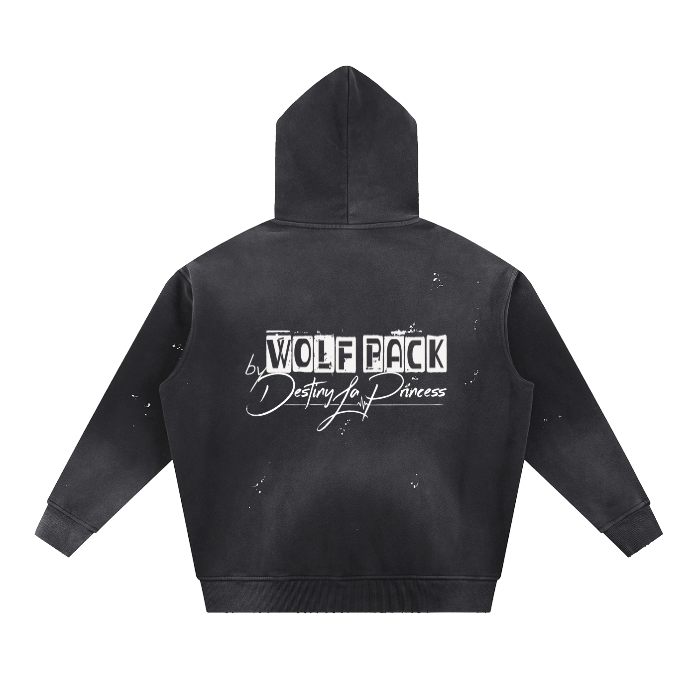 Vintage Washed Frayed Fleece Hoodie