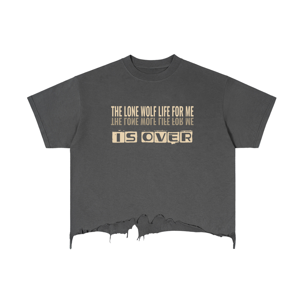Vintage Wash Boxy Distressed Hem T-Shirt