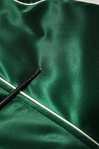 Dolce & Gabbana Green Floral DG Logo Full Zip Bomber Jacket