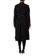 Dolce & Gabbana Black Wool Single Breasted Trench Coat Jacket