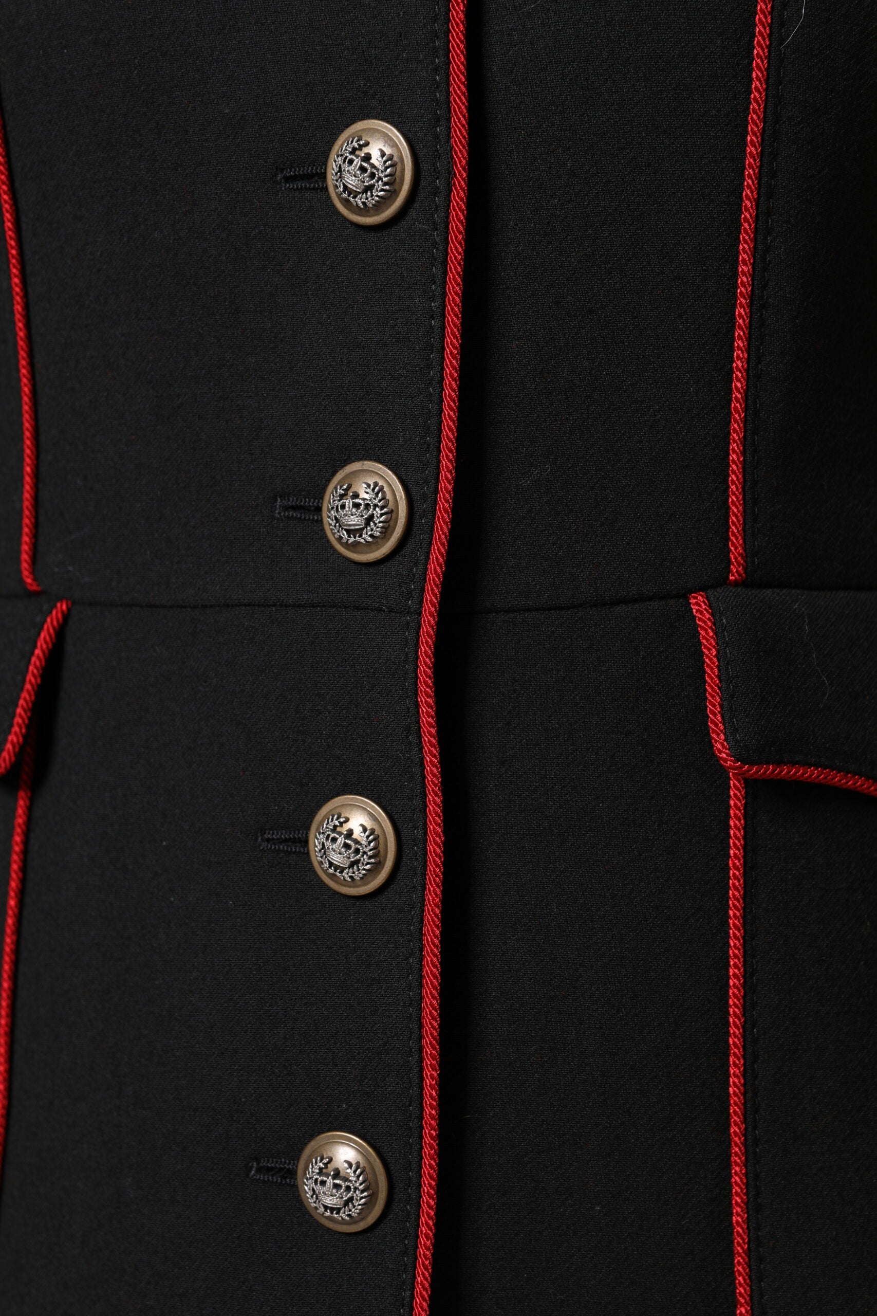 Dolce & Gabbana Black Wool Single Breasted Trench Coat Jacket