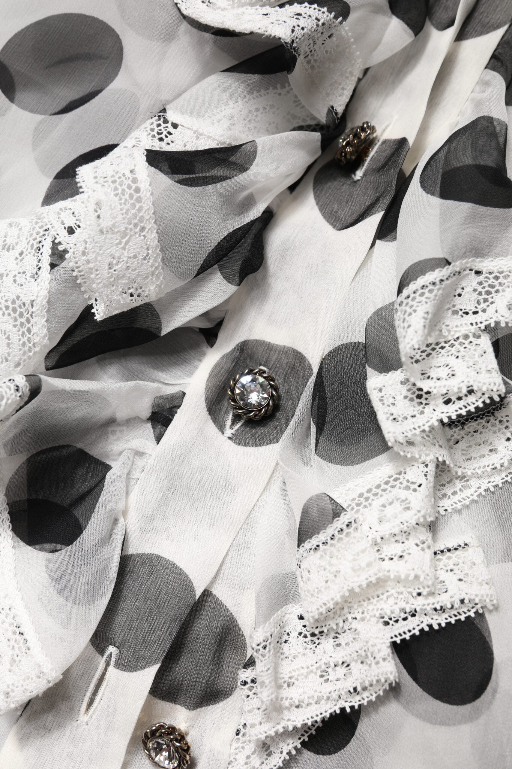 Dolce & Gabbana White Black Polka Dot Cotton Sleeveless Top