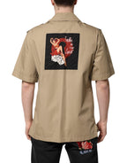 Dolce & Gabbana Brown Graphic Print Short Sleeves Shirt