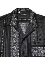 Dolce & Gabbana Black Silk Floral Print Short Sleeves Shirt