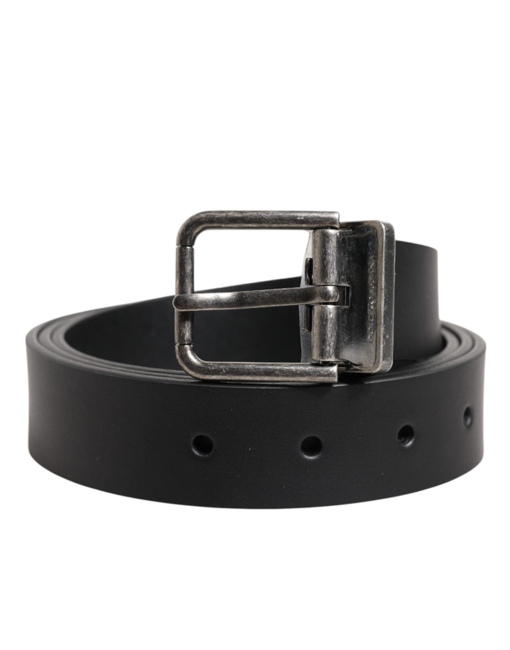 Dolce & Gabbana Black Classic Leather Metal Buckle Belt