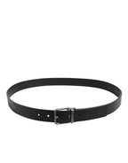 Dolce & Gabbana Black Classic Leather Metal Buckle Belt