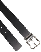 Dolce & Gabbana Black Classic Leather Metal Buckle Belt