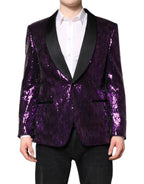Dolce & Gabbana Purple SICILIA Sequin Embellish Coat Jacket