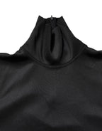 Dolce & Gabbana Black Polyester Turtleneck Pullover Sweater
