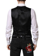 Dolce & Gabbana Red Sequined Dress Formal Men Waistcoat Vest