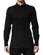 Dolce & Gabbana Black GOLD Long Sleeves Dress Formal Shirt