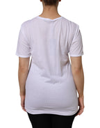 Dolce & Gabbana White Cotton Short Sleeves V-Neck Top T-shirt
