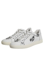 Dolce & Gabbana White London Calf Leather Men Sneakers Shoes
